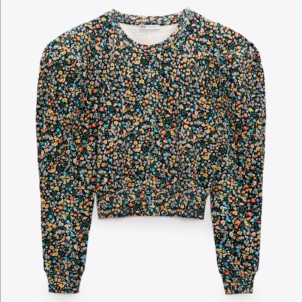 Zara floral sweatshirt